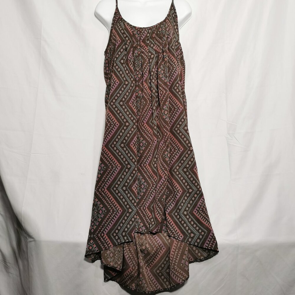 Vintage Boho Style Dress with Pleats Size M #81